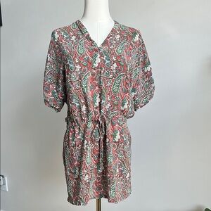 Women’s Silk Paisley‎ Print Tapestry Lightweight Breathable Artsy Boho Dress XS